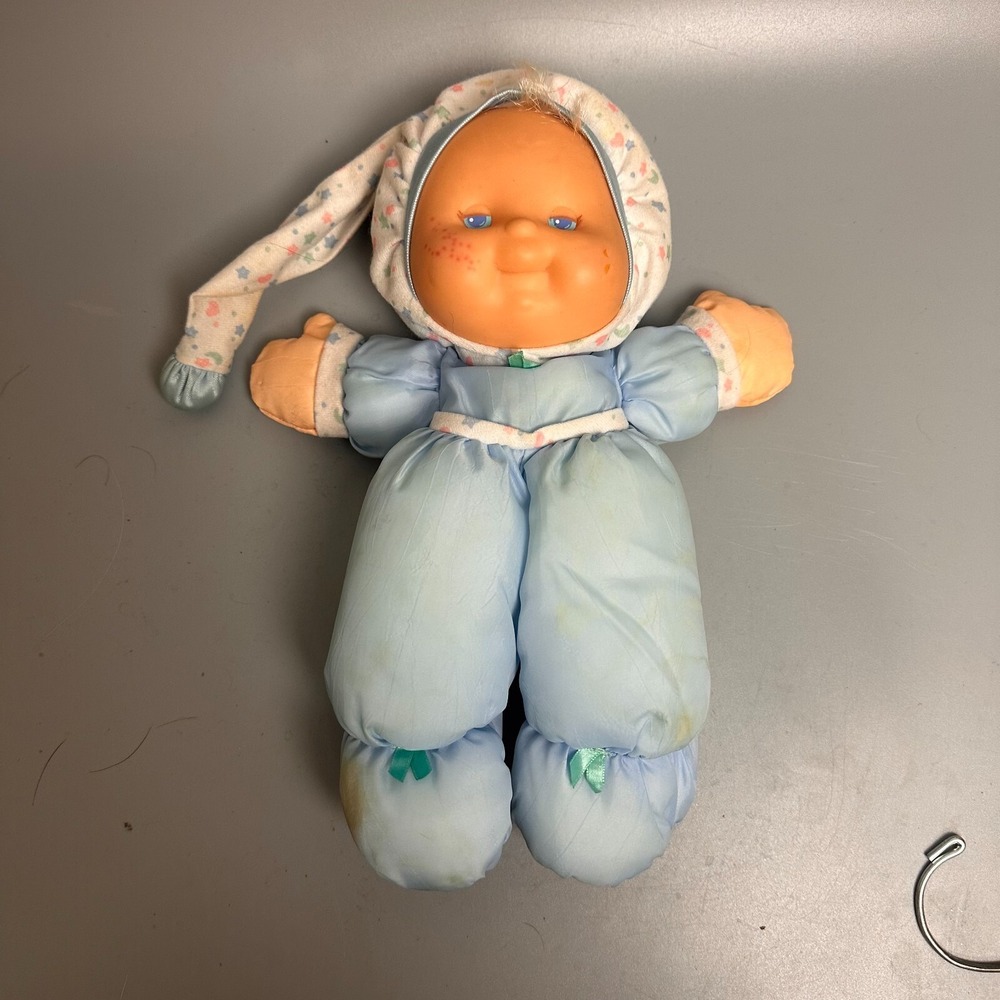 Vintage 1991 Fisher Price Puffalump Kids Light Up Baby Doll Blue 1372 1373 Plush